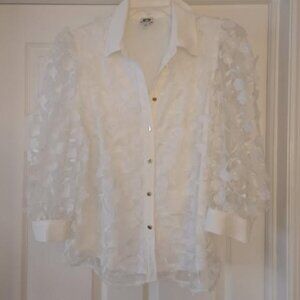 Ann Taylor white dress blouse
